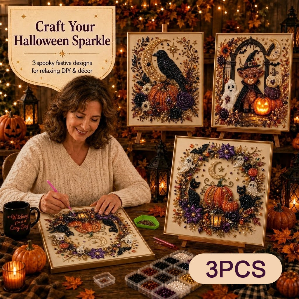 🔥 Last Day: 49% Off – SVOZK®👻✨ Halloween Bead Art DIY Kit – Turn tiny beads into cute yet spooky magic