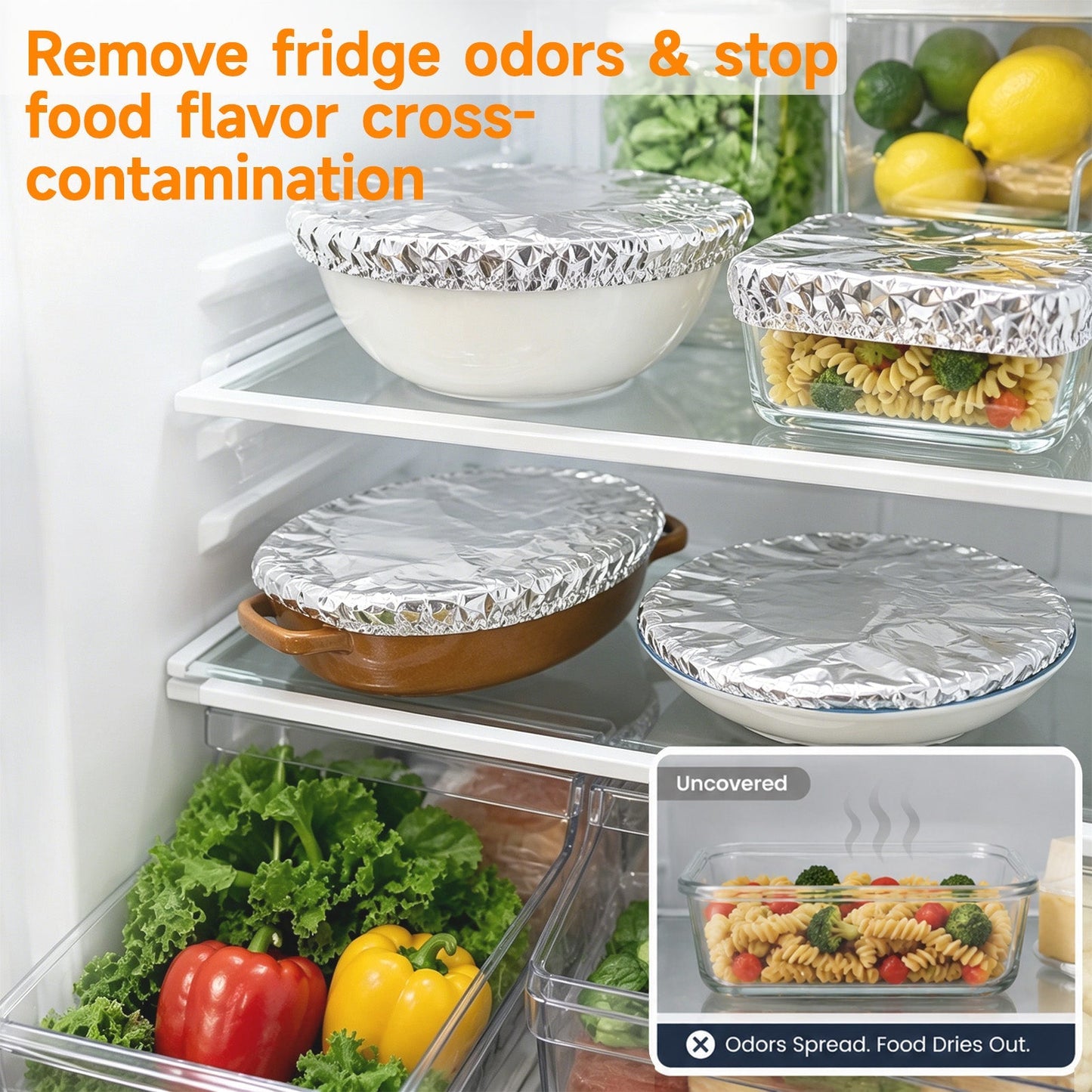 Reusable foil covers for bowls and plates