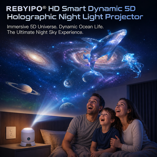 Last day 70%off🔥丨REBYIPO® Night Light Projector — Smart 5D Holographic Starry Sky & Ocean Projector 🌠