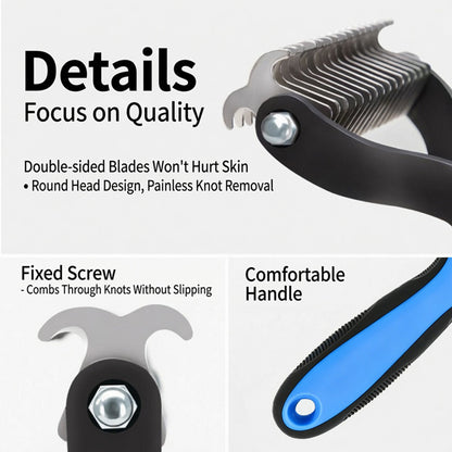 🍄Limited-Time Offer | 🐶🐱Billhol® Double-Sided Pet Grooming Comb – Gentle Detangling & Shedding Tool for Dogs & Cats