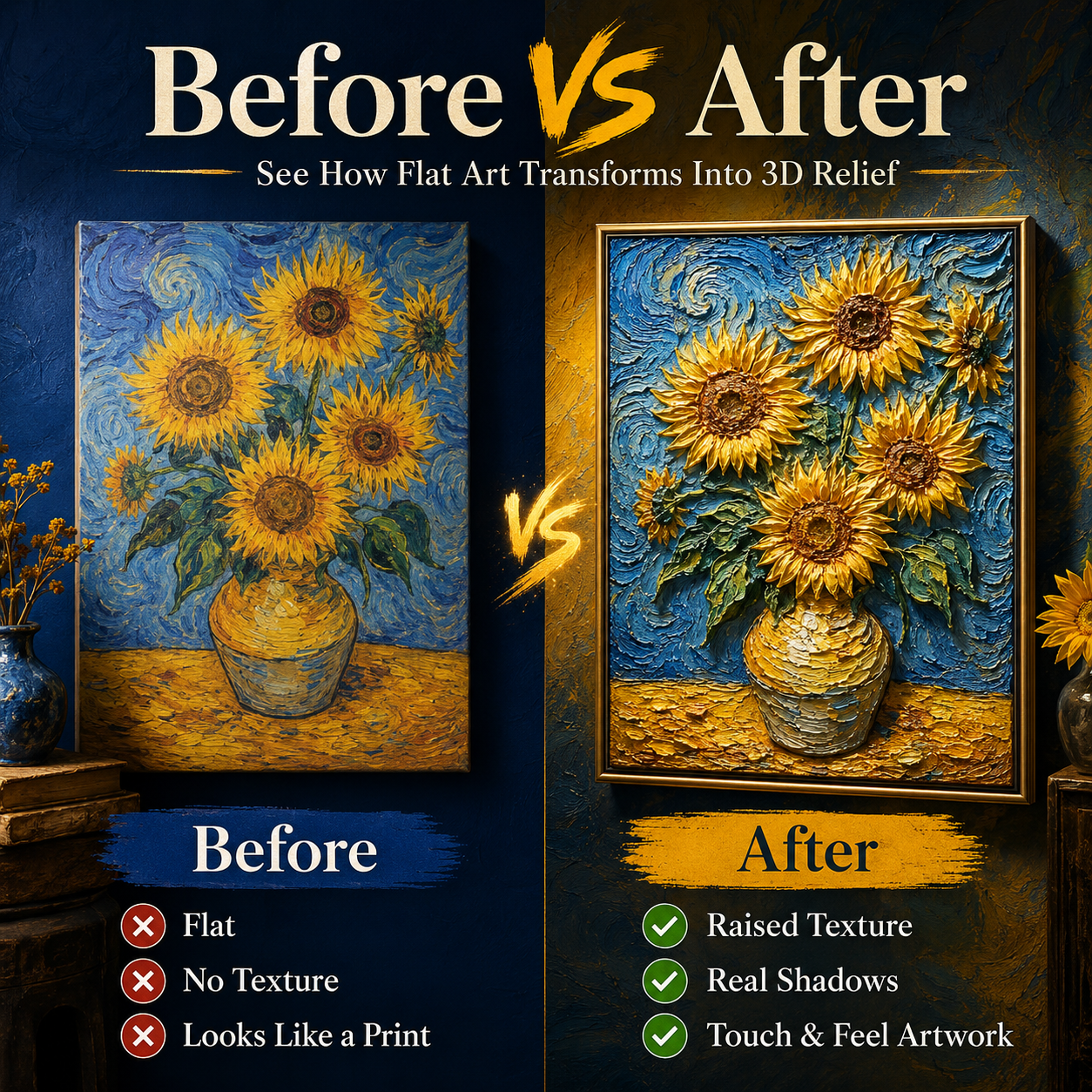 Touchable 3D relief art effect example
