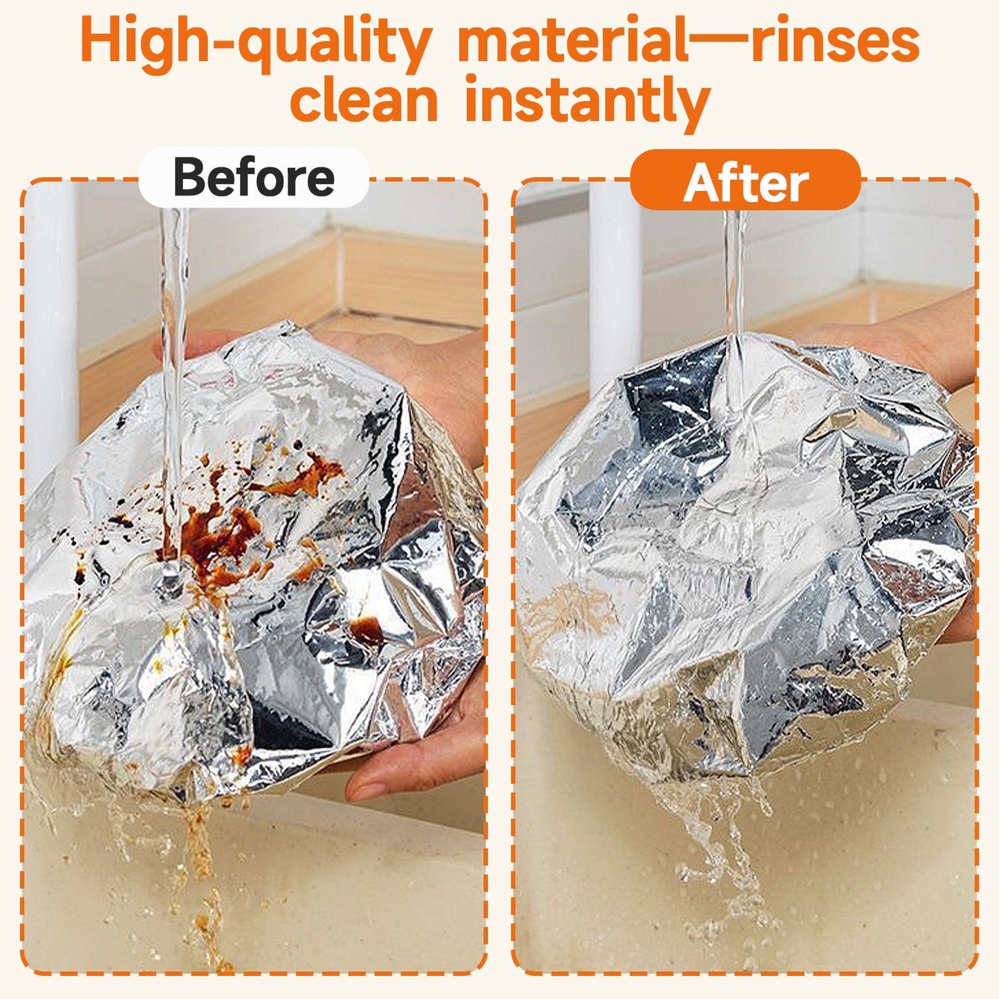 Elastic aluminium foil food covers close-up