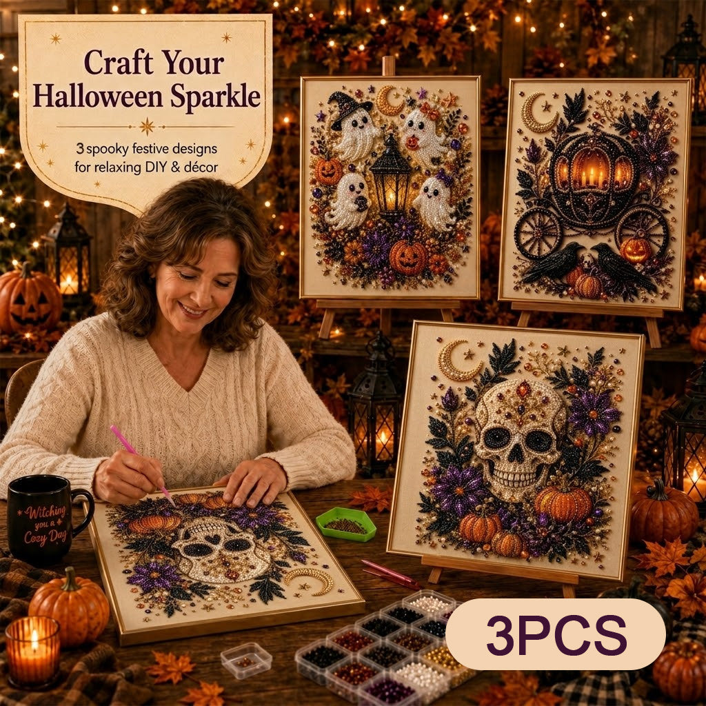 🔥 Last Day: 49% Off – SVOZK®👻✨ Halloween Bead Art DIY Kit – Turn tiny beads into cute yet spooky magic