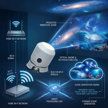 Last day 70%off🔥丨REBYIPO® Night Light Projector — Smart 5D Holographic Starry Sky & Ocean Projector 🌠