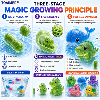 🔥Save 50% Today丨Toaimer® Magic Growing Animal Capsules – Watch Hidden Animals Come to Life in Water 💧