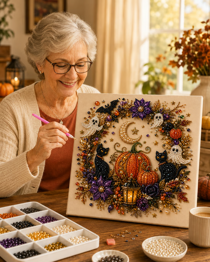 🔥 Last Day: 49% Off – SVOZK®👻✨ Halloween Bead Art DIY Kit – Turn tiny beads into cute yet spooky magic